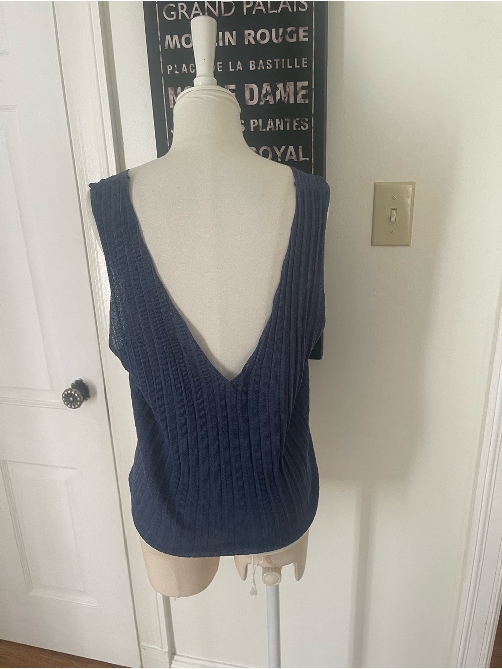 OAK + FORT Navy Ribbed Tank - Picture 2 of 4